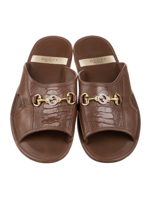 Gucci Interlocking G Horsebit Leather Slides