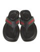 Gucci Web Accent Leather Flip Flops