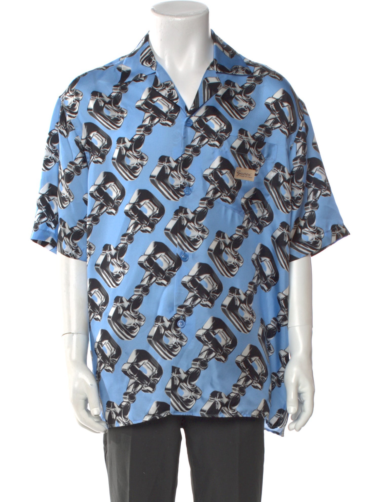 Gucci Horsebit Accent Silk Shirt w/ Tags