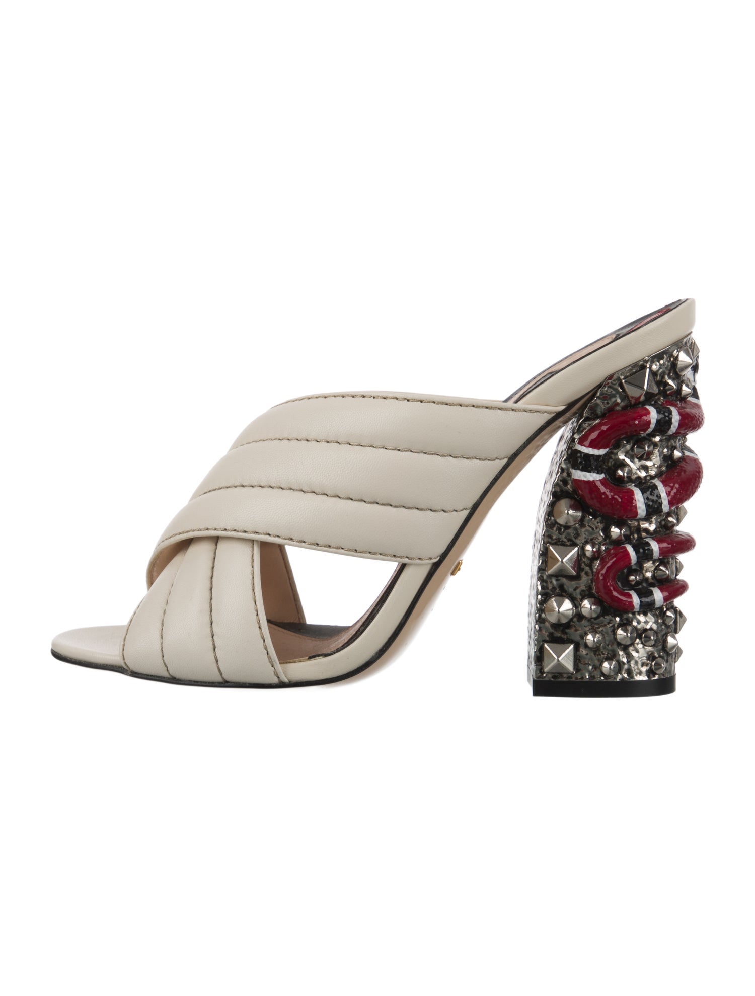 Gucci Kingsnake Leather Slingback Sandals