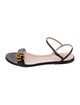 Gucci Double G Logo Leather Sandals