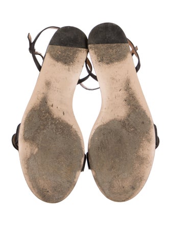 Gucci Double G Logo Leather Sandals