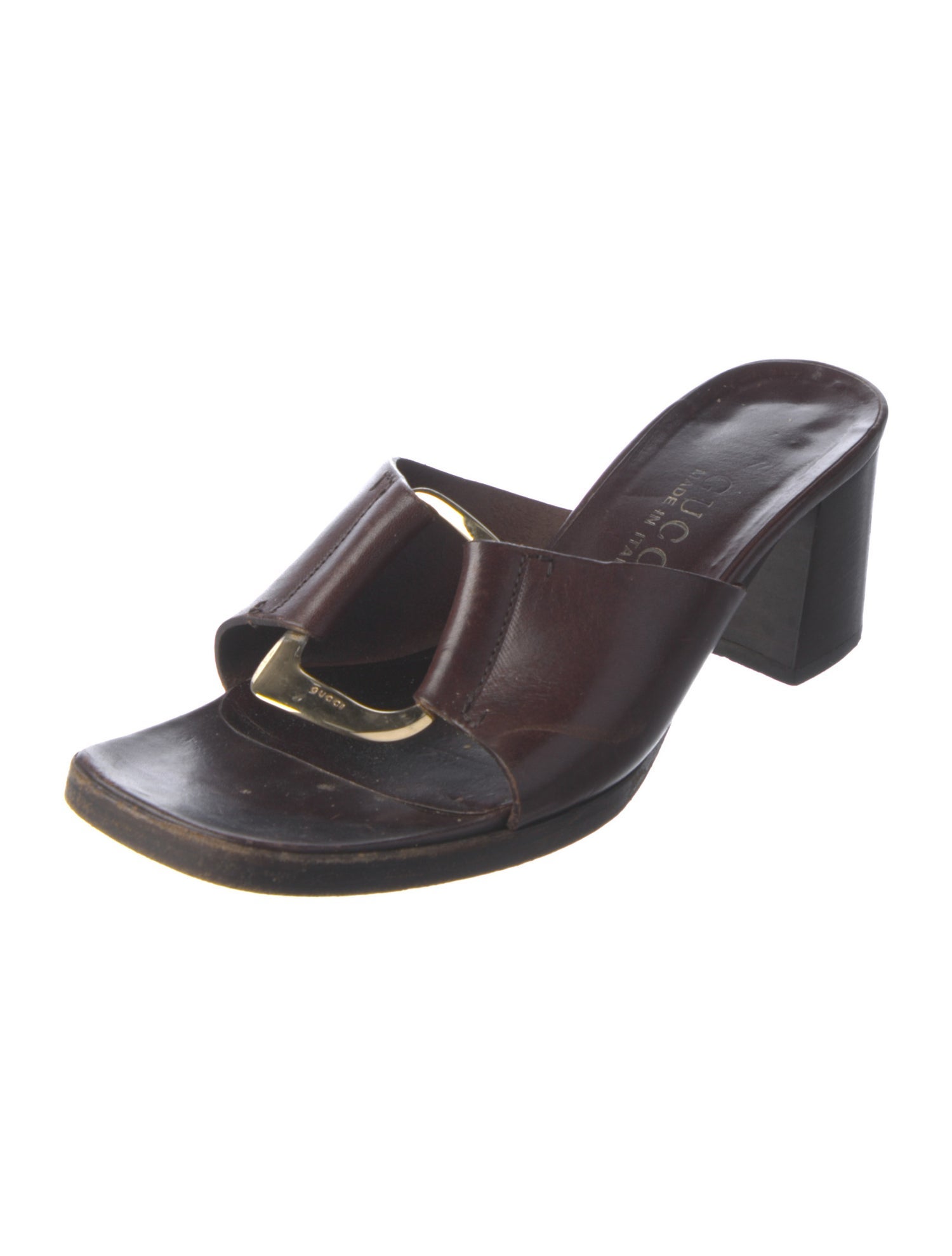 Gucci Horsebit Accent Leather Slides