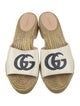 Gucci Double G Logo Leather Slides