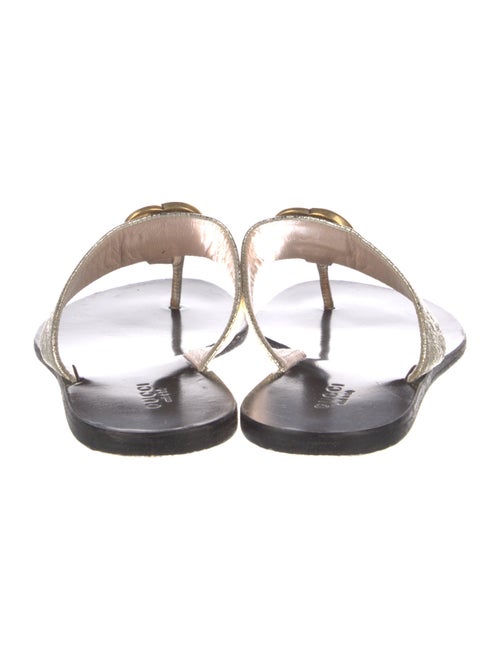 Gucci Double G Logo Leather Slides