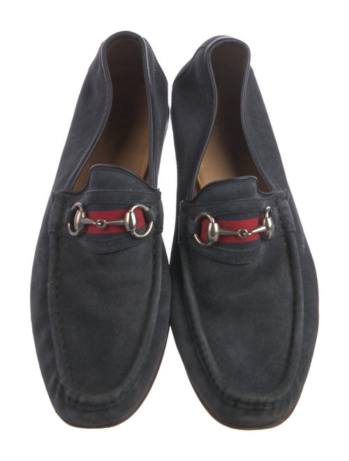 Gucci Web Accent Suede Loafers