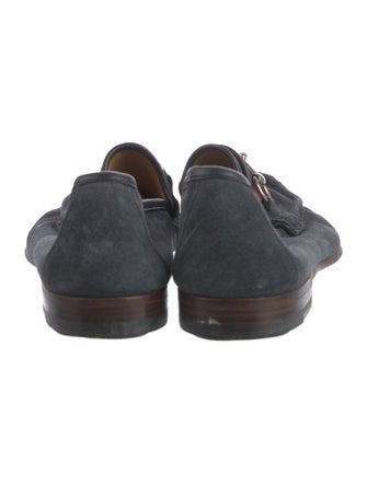 Gucci Web Accent Suede Loafers
