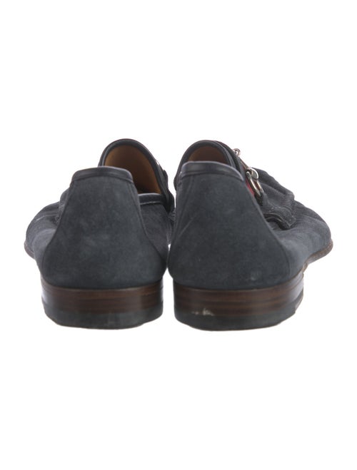 Gucci Web Accent Suede Loafers