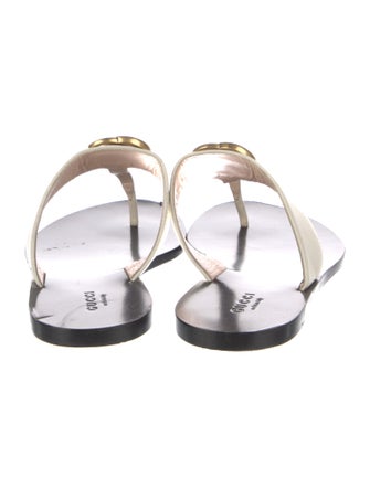 Gucci Marmont GG Thong Flats Double G Logo Slides