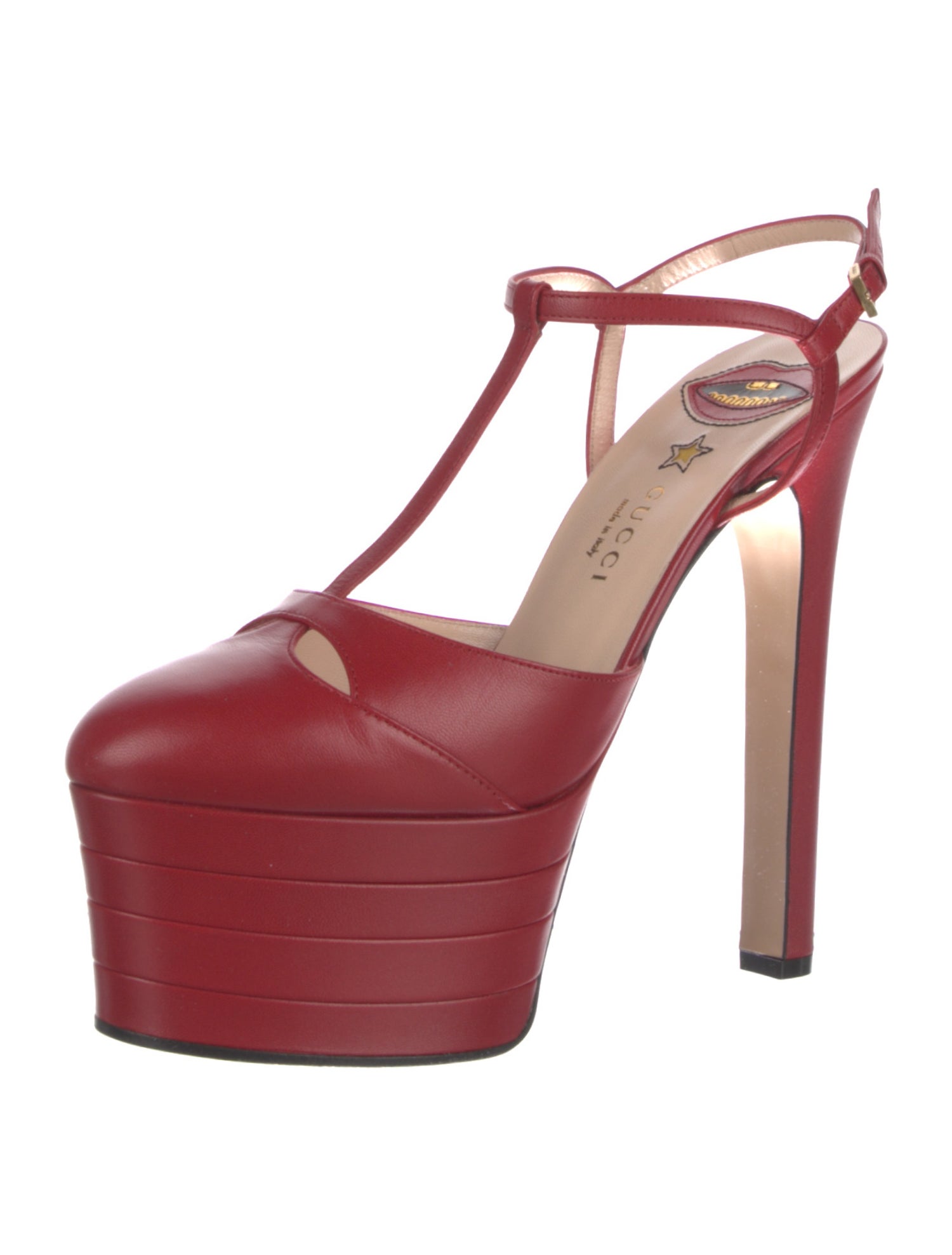 Gucci Leather T-Strap Pumps