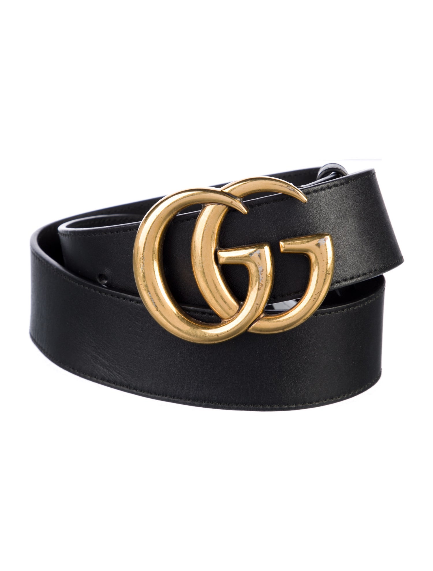 Gucci Double G Logo Leather Belt