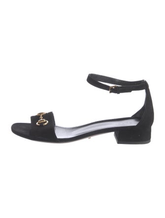 Gucci Horsebit Accent Suede Sandals