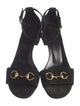 Gucci Horsebit Accent Suede Sandals