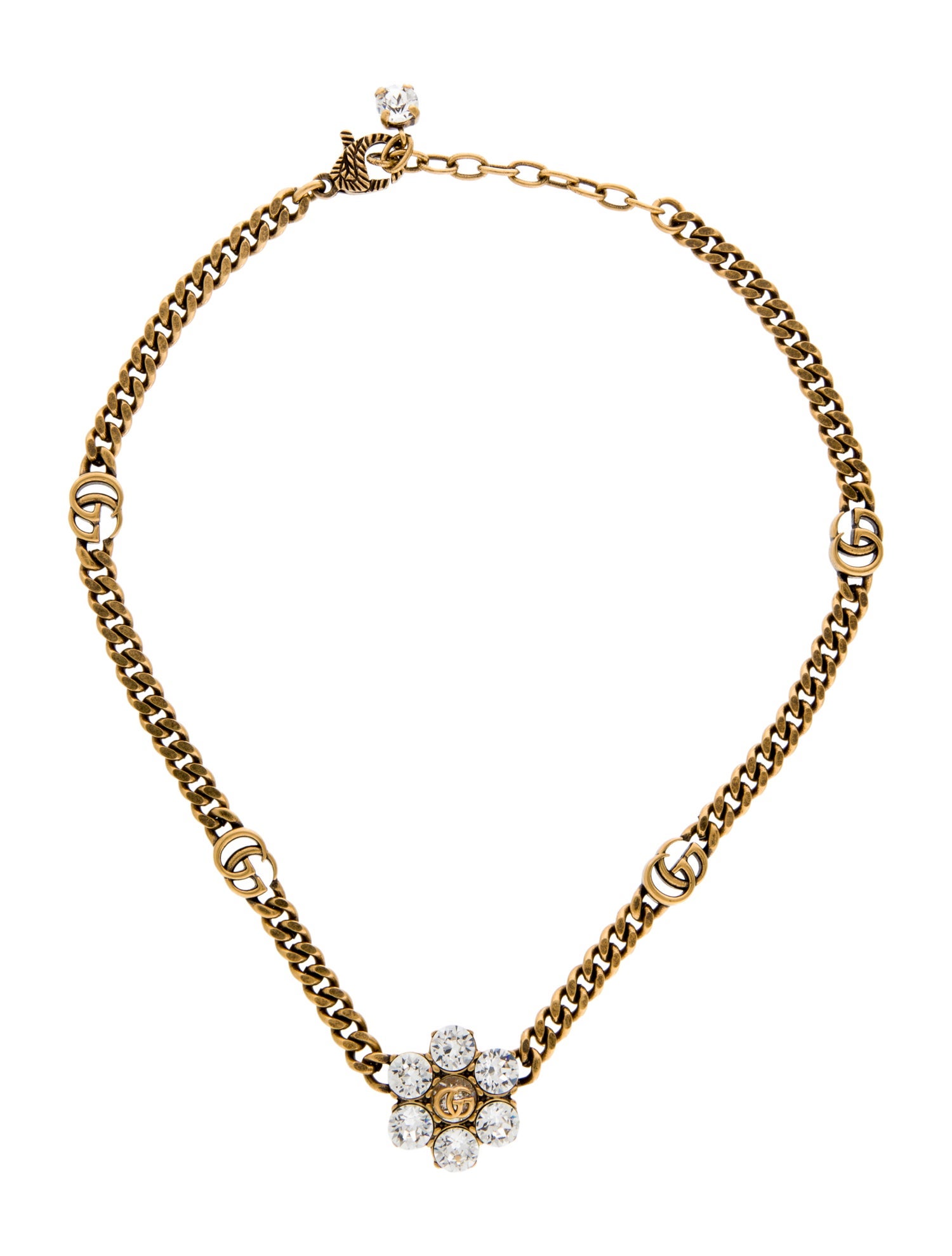 Gucci Crystal Double G Choker Necklace