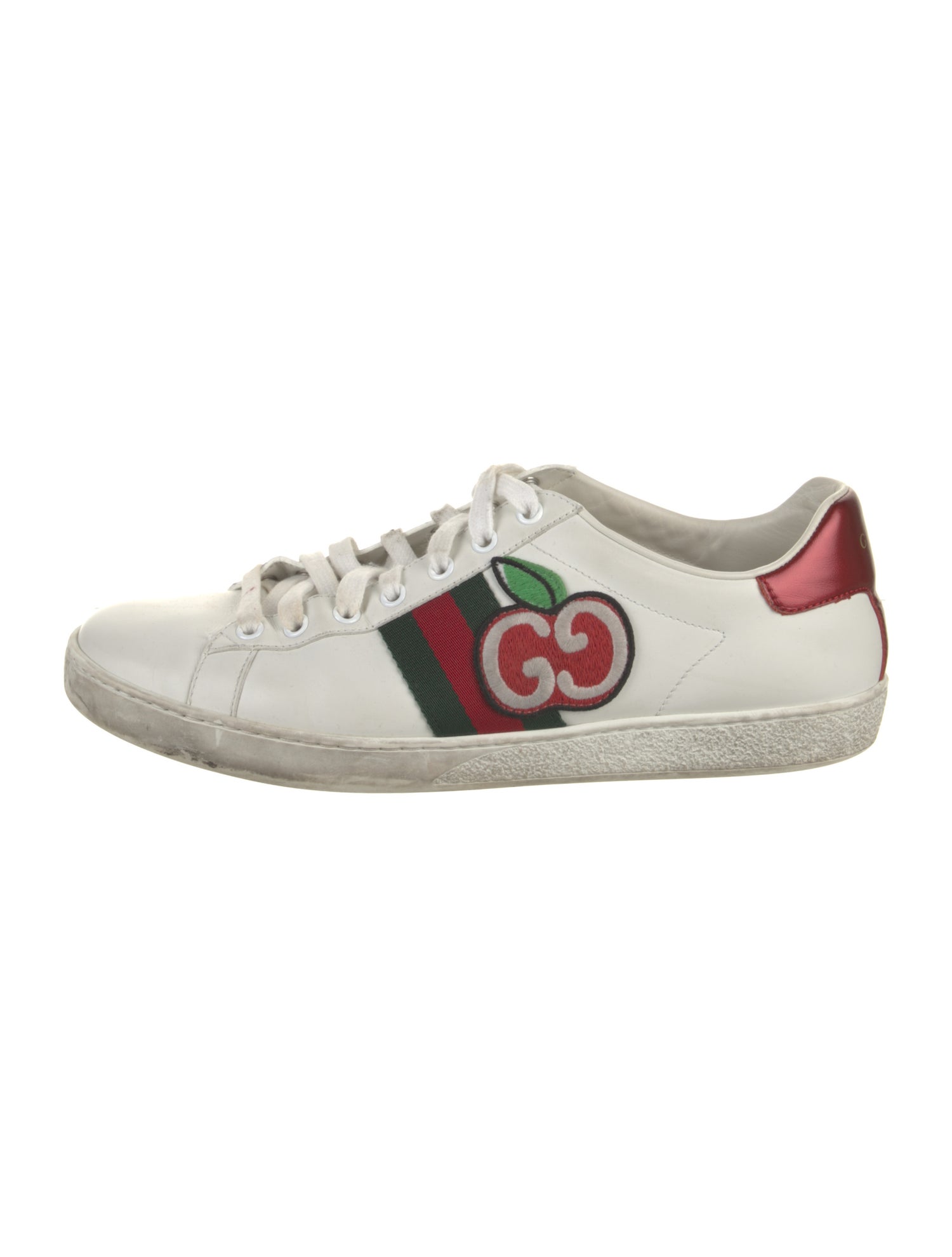 Gucci Web Accent Leather Sneakers