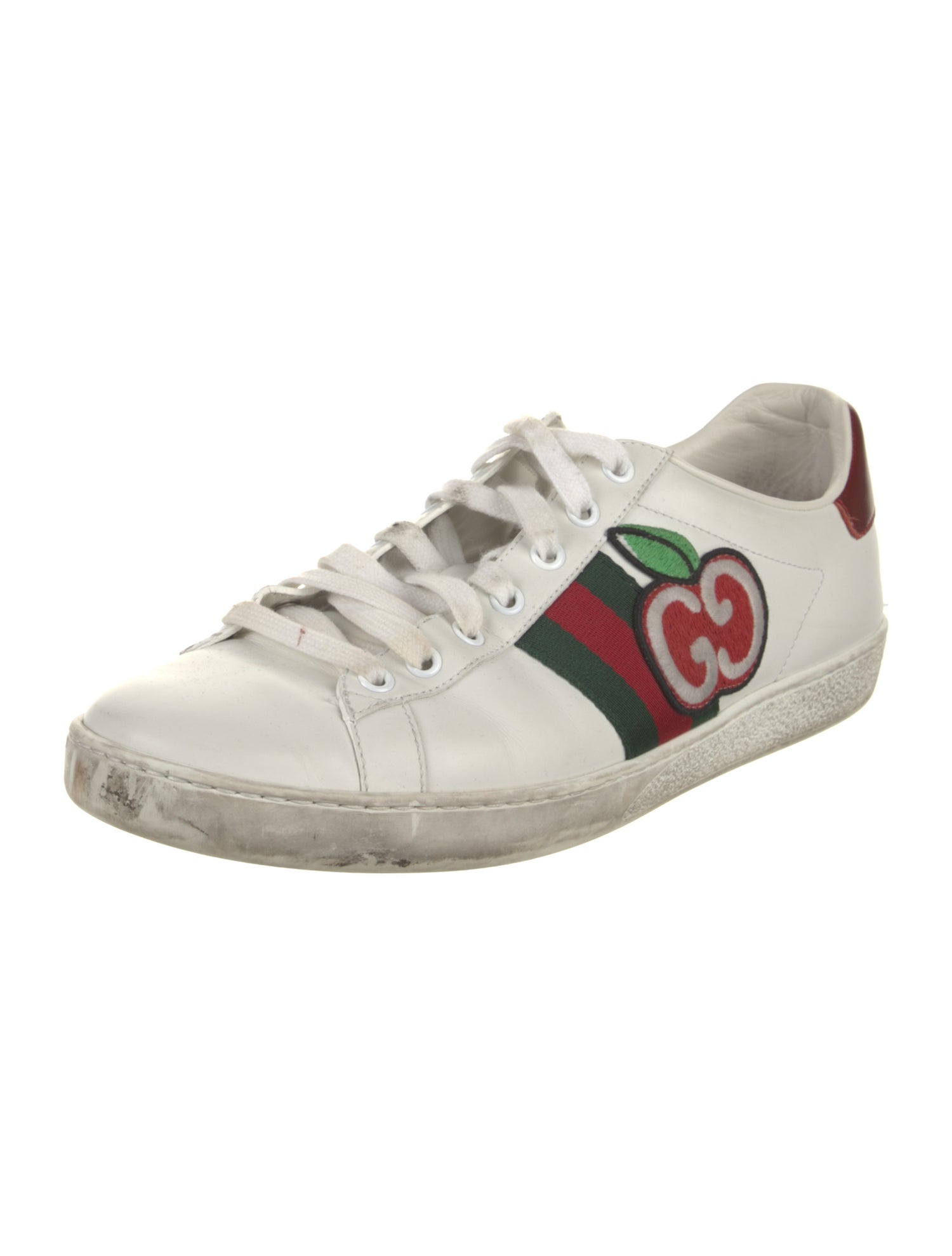Gucci Web Accent Leather Sneakers