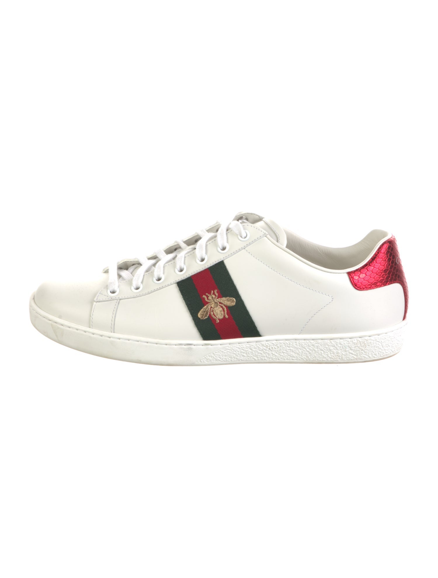 Gucci Web Accent Leather Sneakers