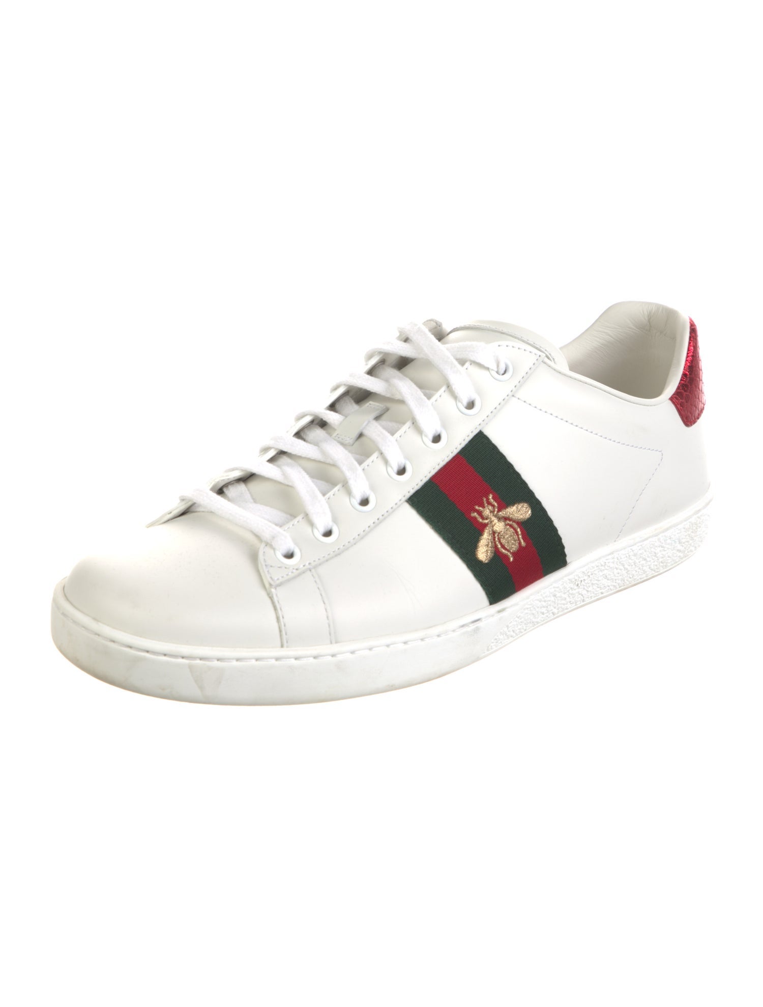 Gucci Web Accent Leather Sneakers