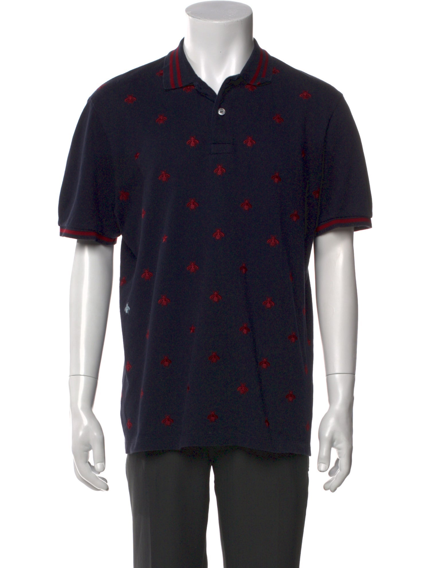 Gucci Bee Accent Printed Polo Shirt