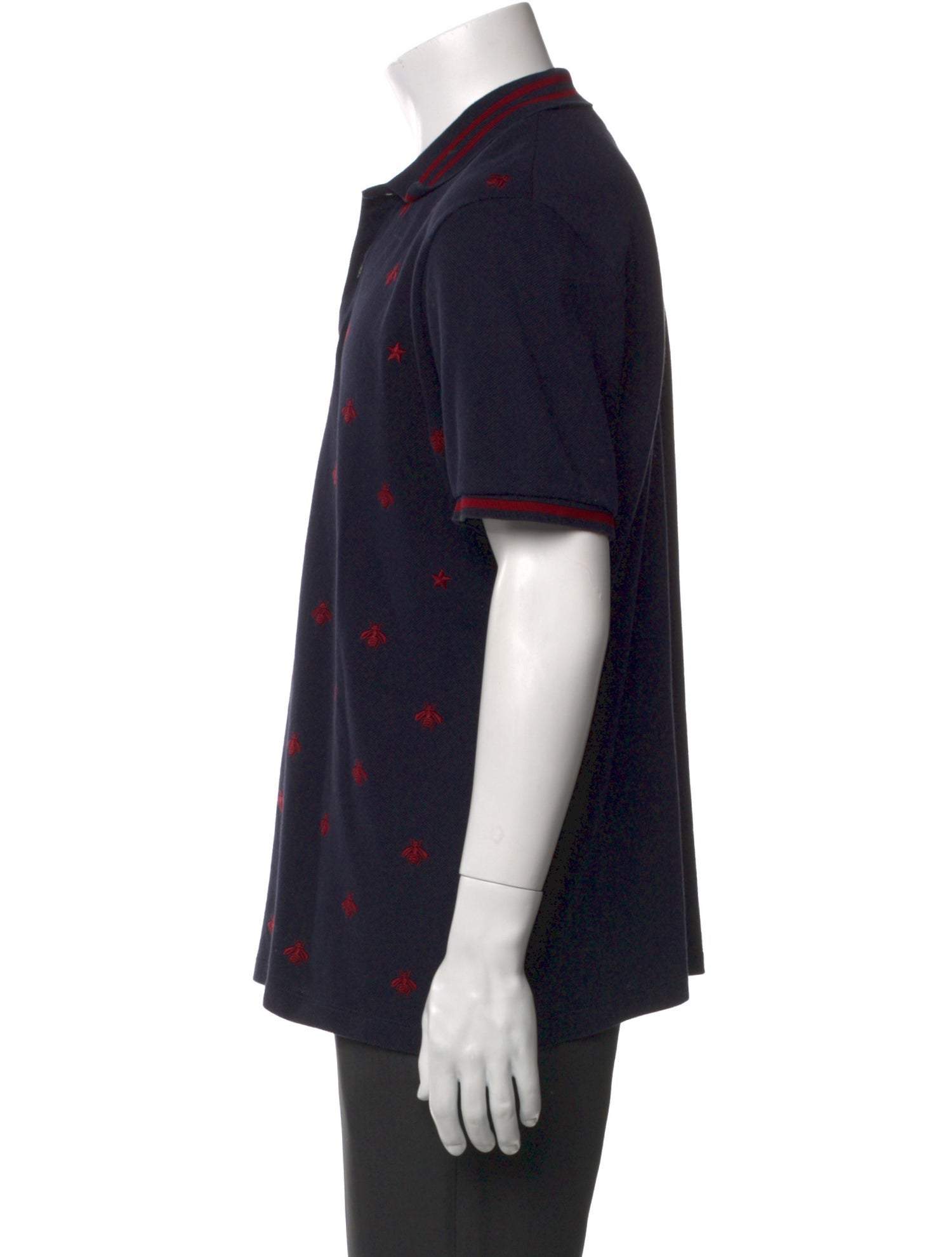 Gucci Bee Accent Printed Polo Shirt