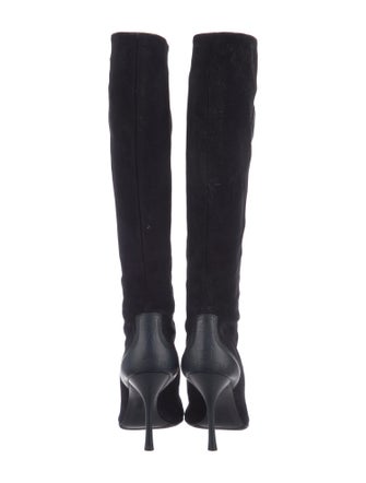 Gucci Suede Chain-Link Accents Lace-Up Boots