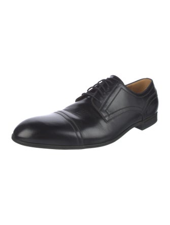 Gucci Web Accent Leather Derby Shoes