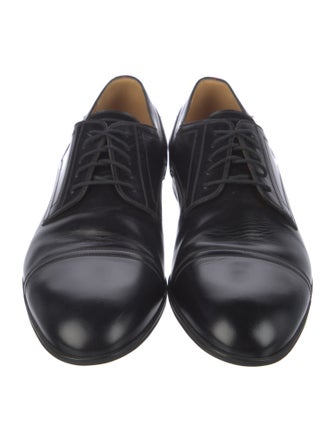 Gucci Web Accent Leather Derby Shoes