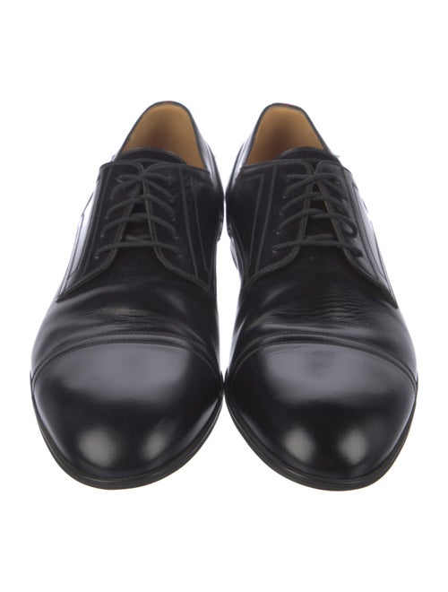 Gucci Web Accent Leather Derby Shoes