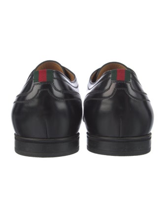 Gucci Web Accent Leather Derby Shoes