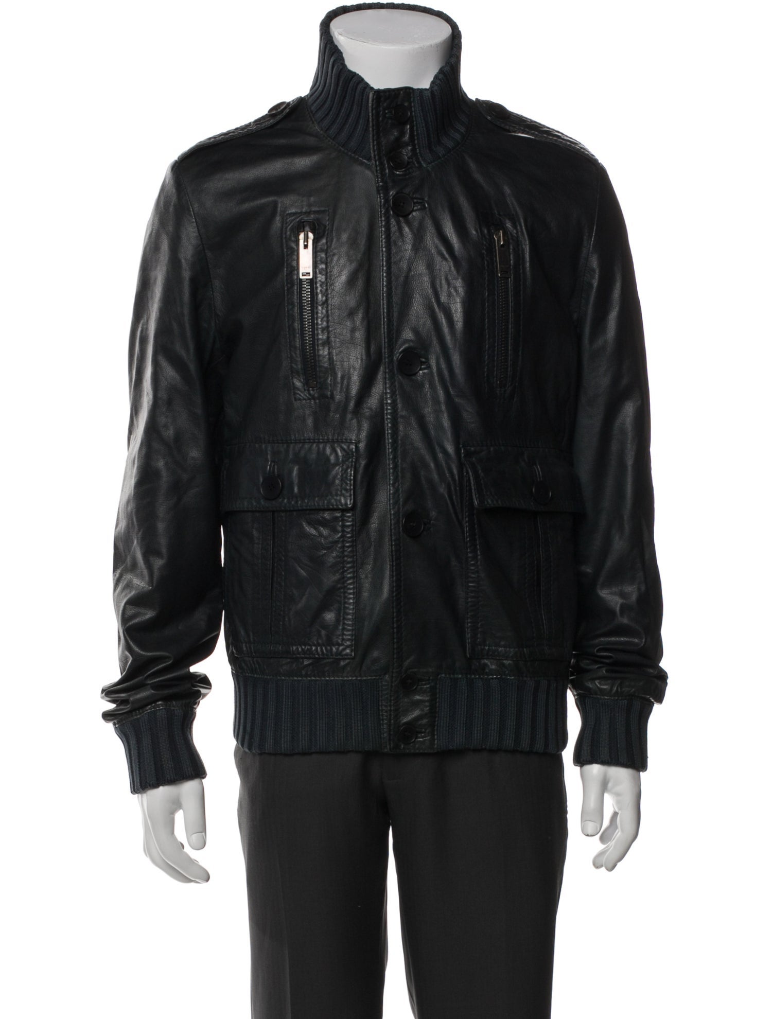 Gucci Leather Bomber Jacket