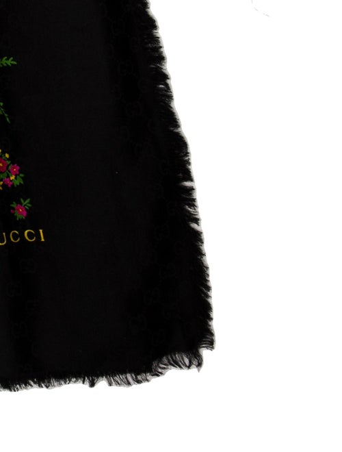 Gucci Wool Monogram Pattern Shawl