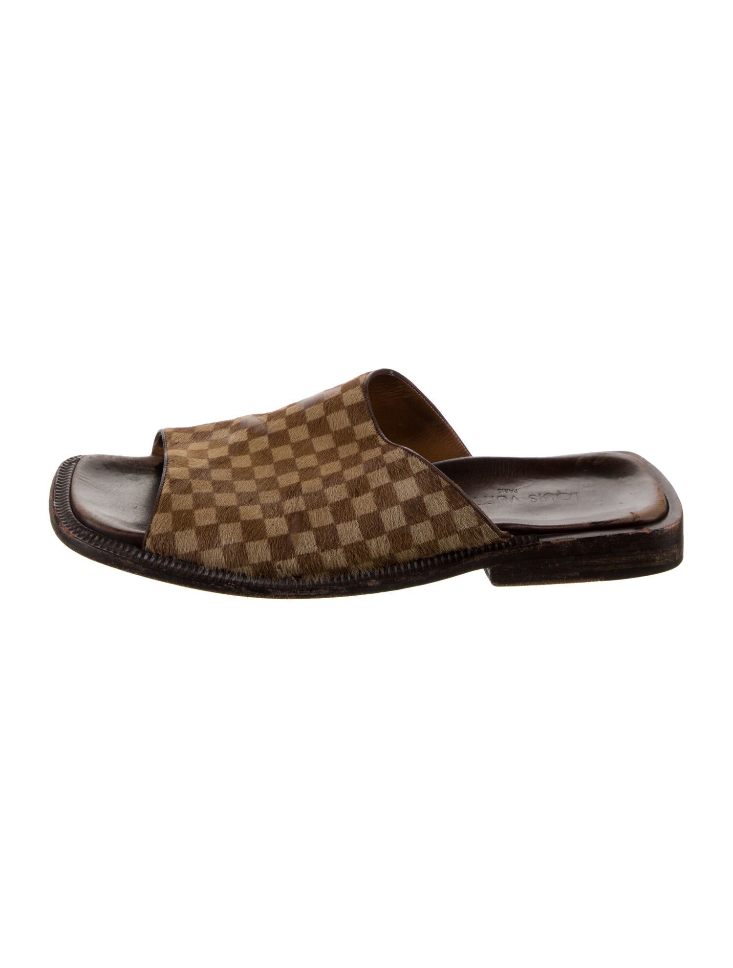 Louis Vuitton Ponyhair Plaid Print Slides