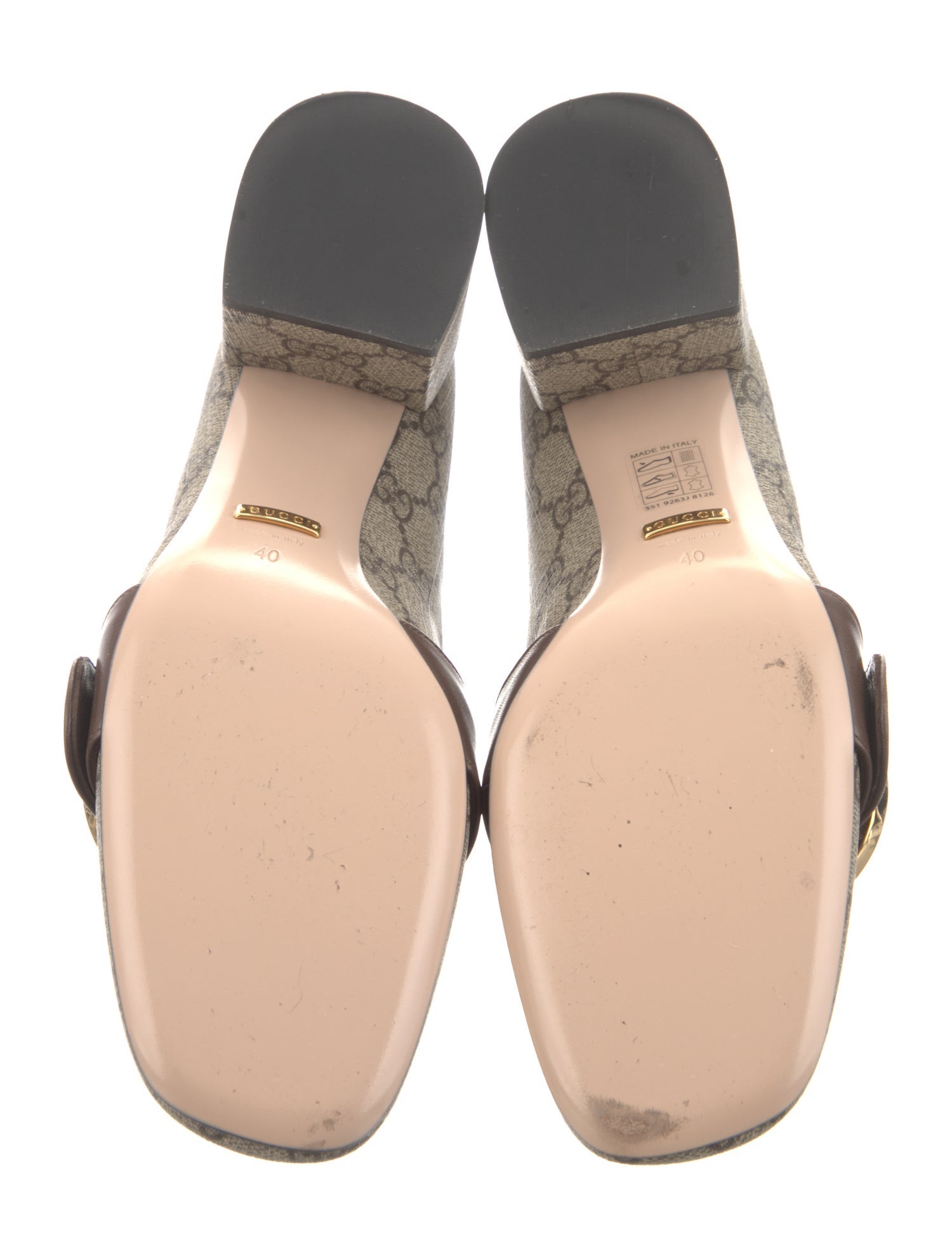 Gucci GG Supreme Leather Trim Embellishment Pumps