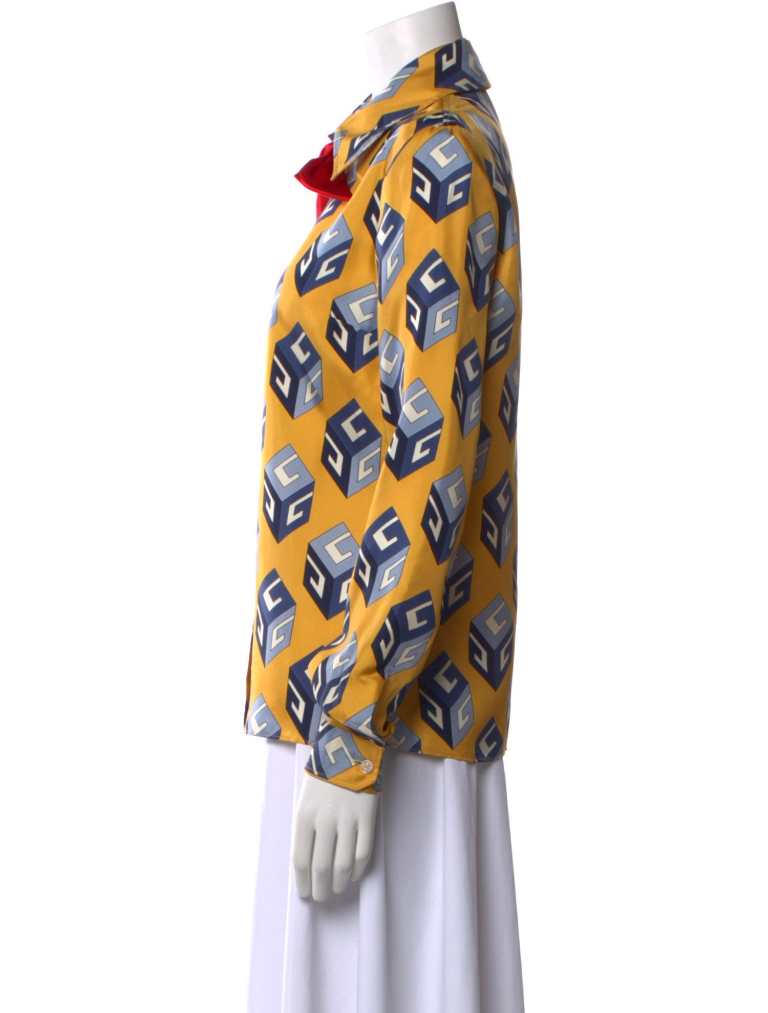 Gucci Silk Printed Button-Up Top