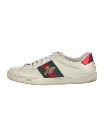 Gucci Web Accent Leather Sneakers