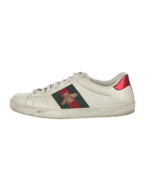 Gucci Web Accent Leather Sneakers