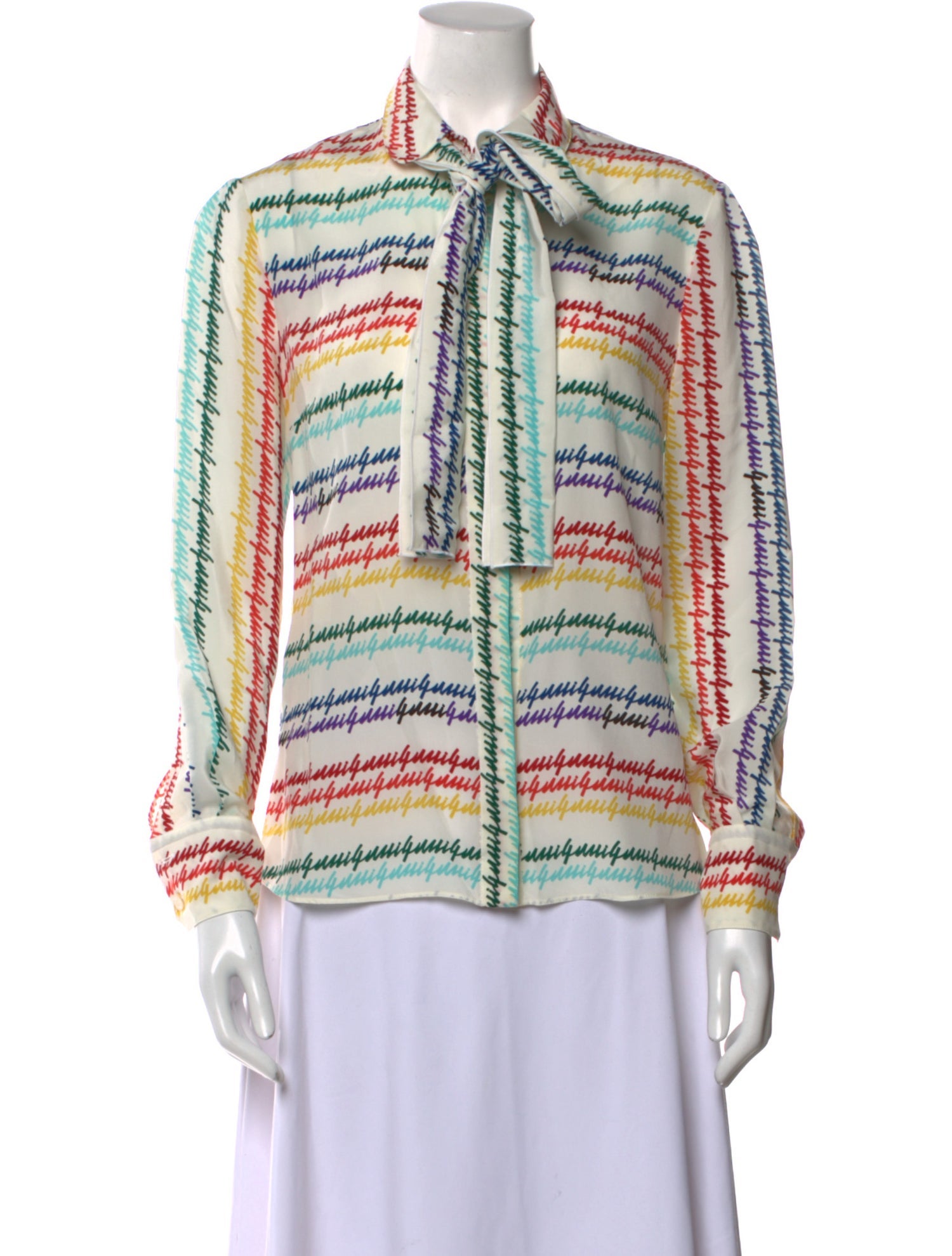 Gucci Silk Printed Button-Up Top