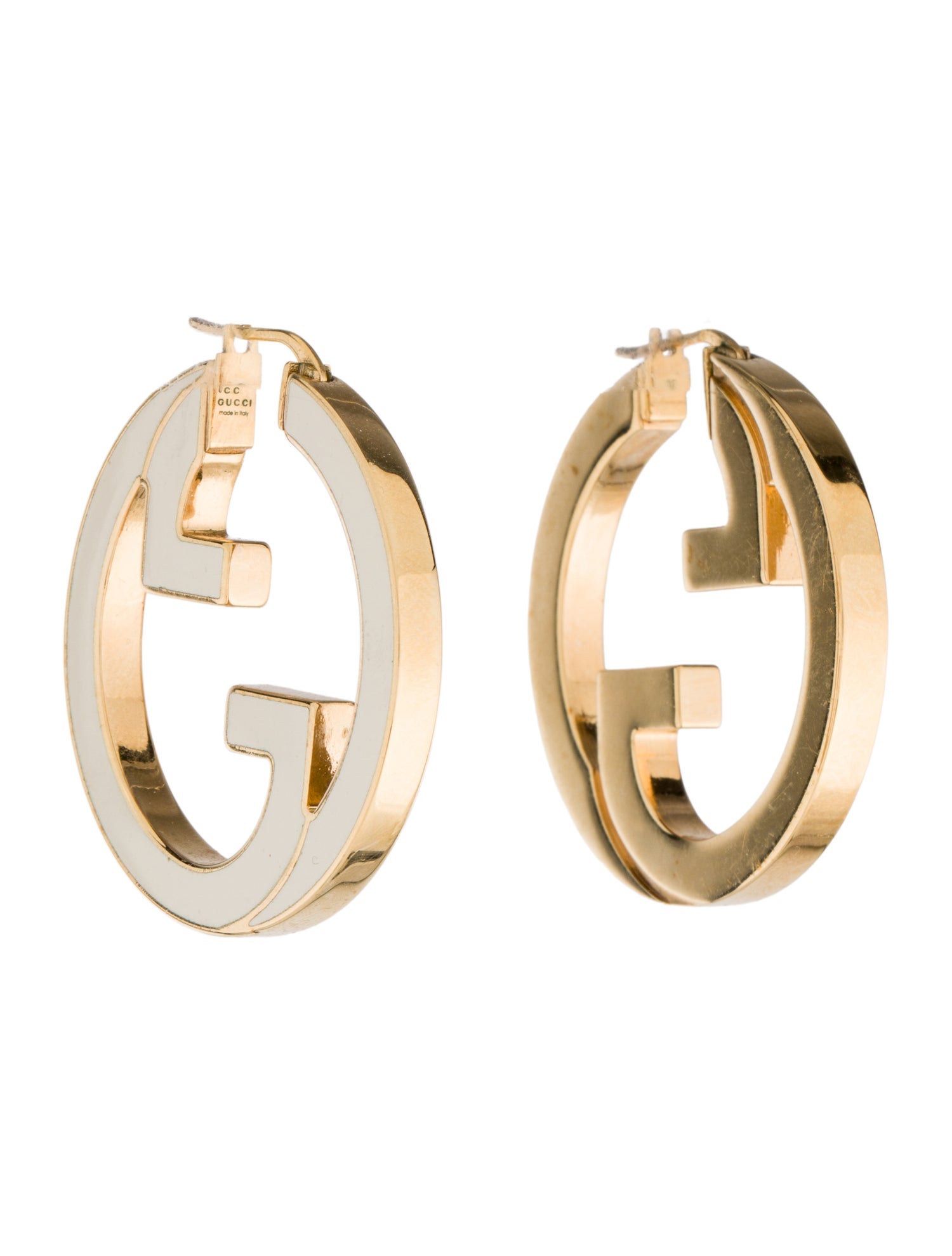 Gucci Enamel Blondie Hoop Earrings