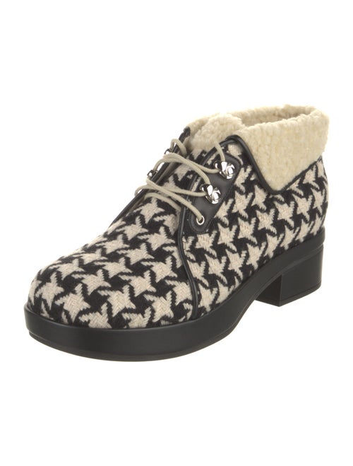 Gucci Tweed Printed Lace-Up Boots