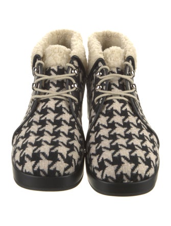 Gucci Tweed Printed Lace-Up Boots