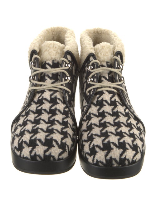 Gucci Tweed Printed Lace-Up Boots