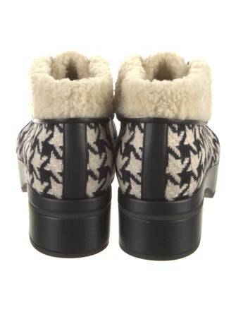 Gucci Tweed Printed Lace-Up Boots