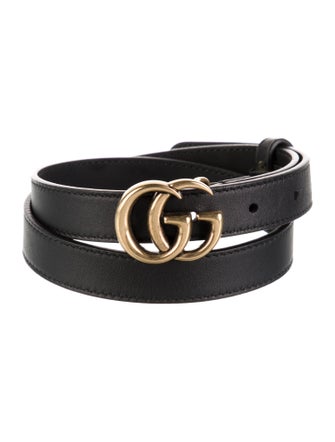 Gucci Double G Logo Skinny Belt