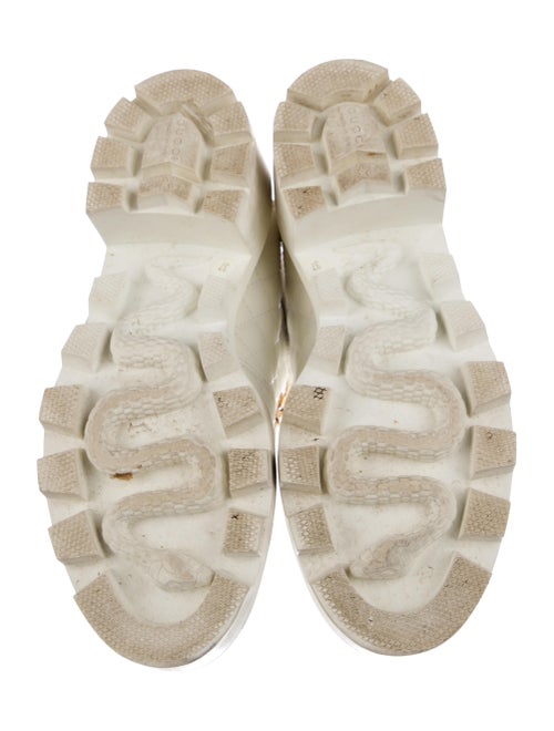 Gucci Sylvie Web Accent Leather Combat Boots