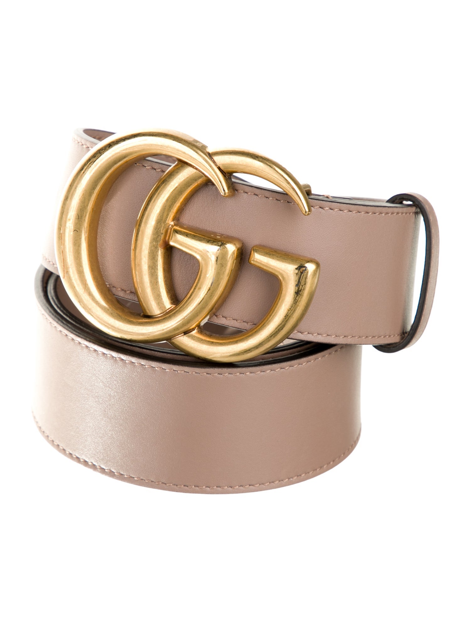 Gucci Double G Logo Leather Belt