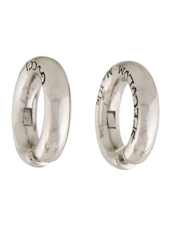 Gucci Engraved 'Speculum Majus' Hoop Ear Cuff Earrings