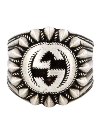 Gucci Interlocking G Engraved Cocktail Ring