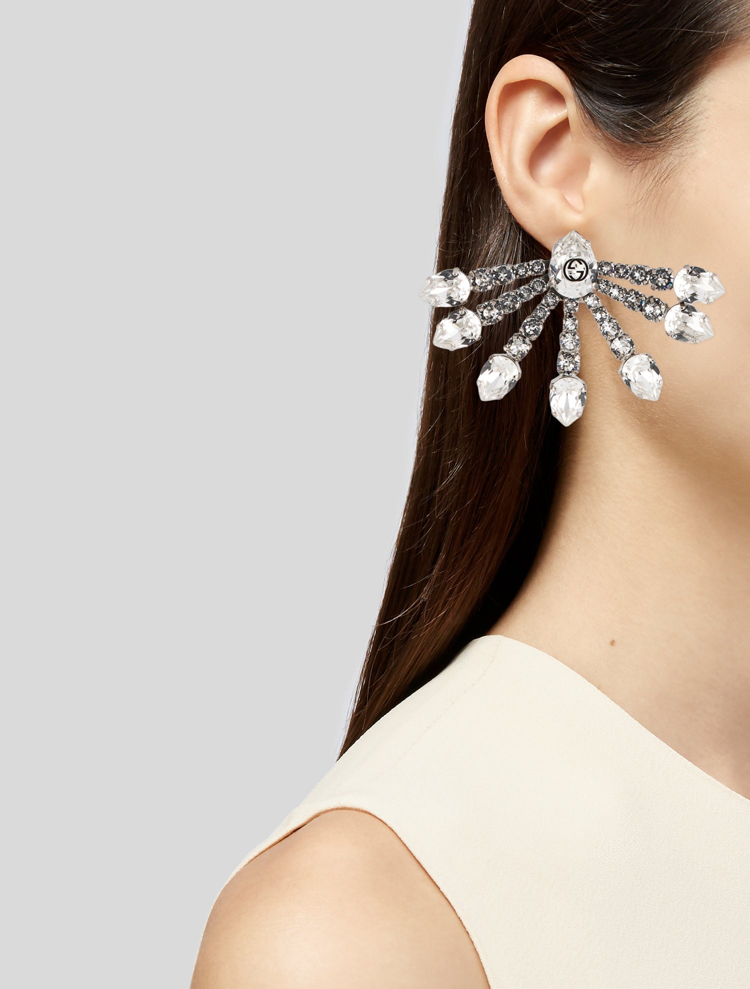 Gucci Crystal Single Clip On Earring