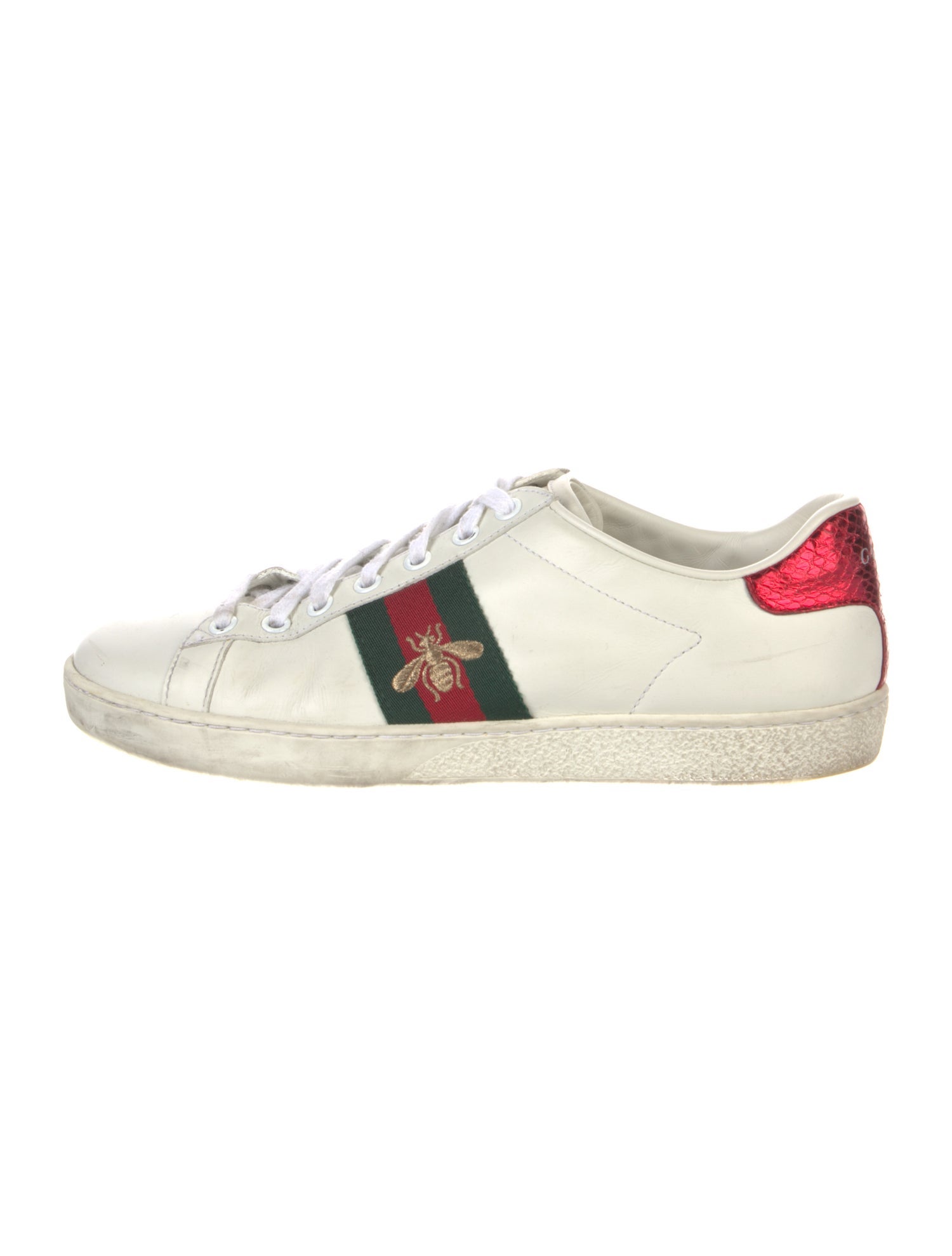 Gucci Web Accent Leather Sneakers