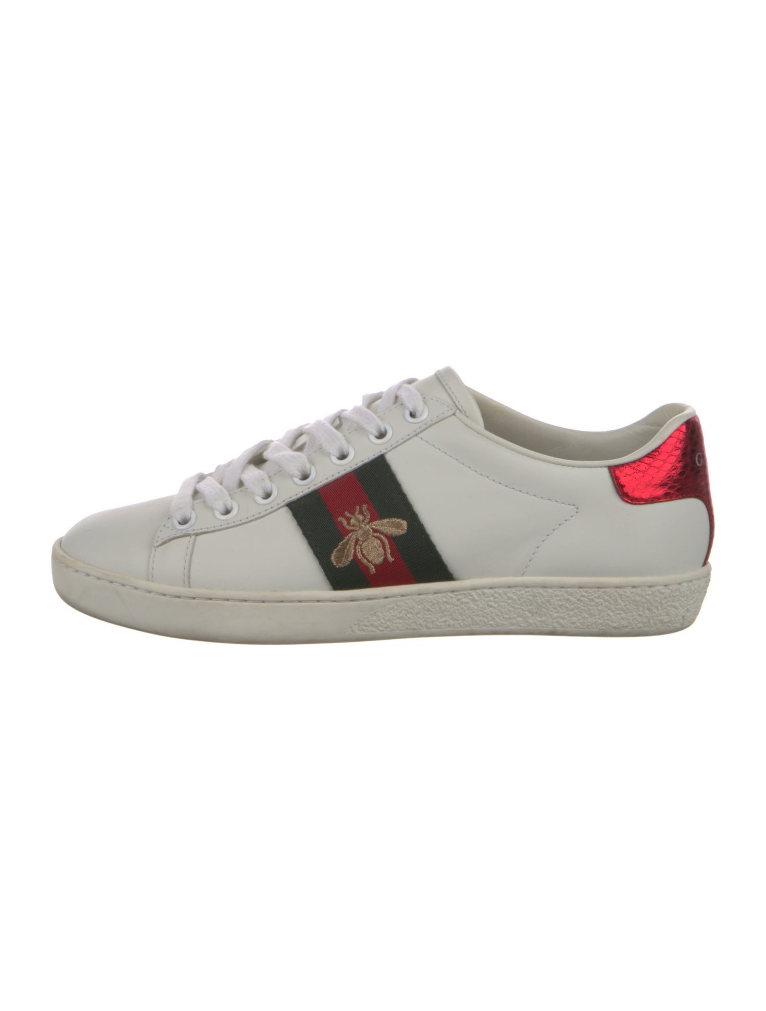 Gucci Web Accent Leather Sneakers